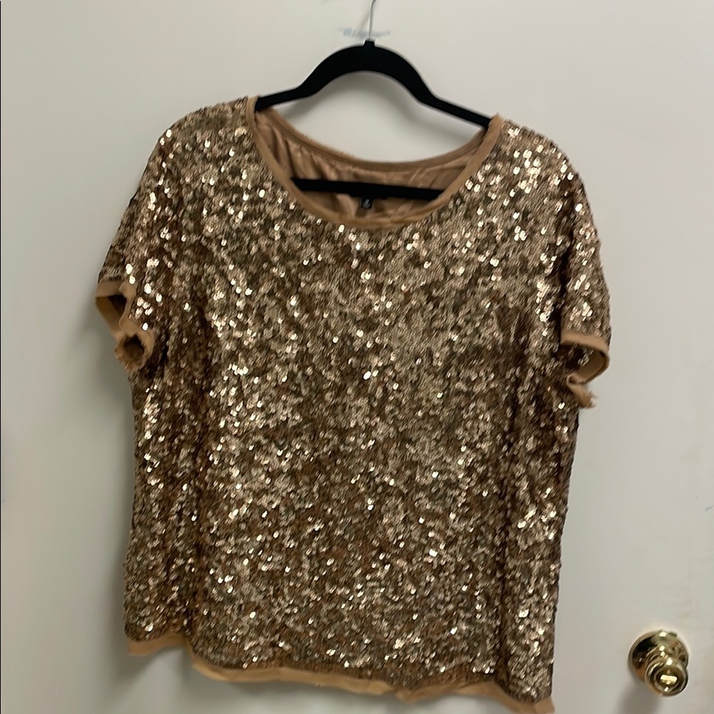 Gold Sequin Women's Top